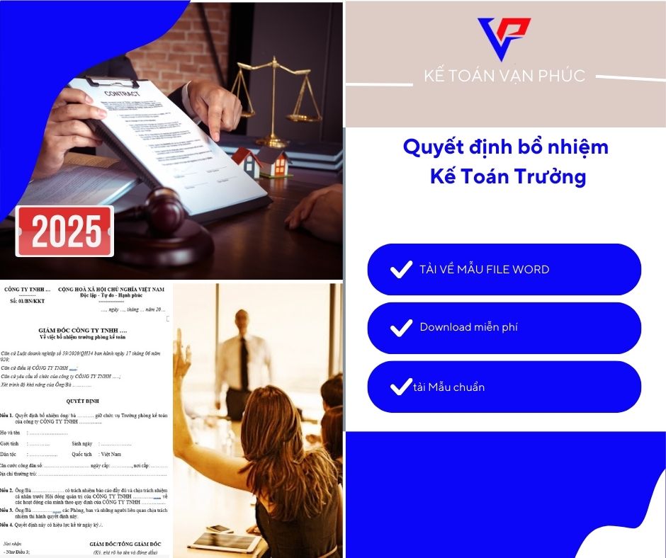 Quyết định bổ nhiệm kế toán trưởng